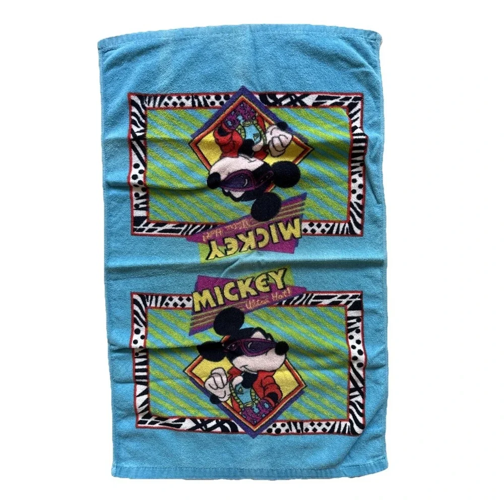 VTG Walt Disney Mickey Mouse HAND TOWEL 80s 90s Ultra Hot Retro‎ Franco 16x26